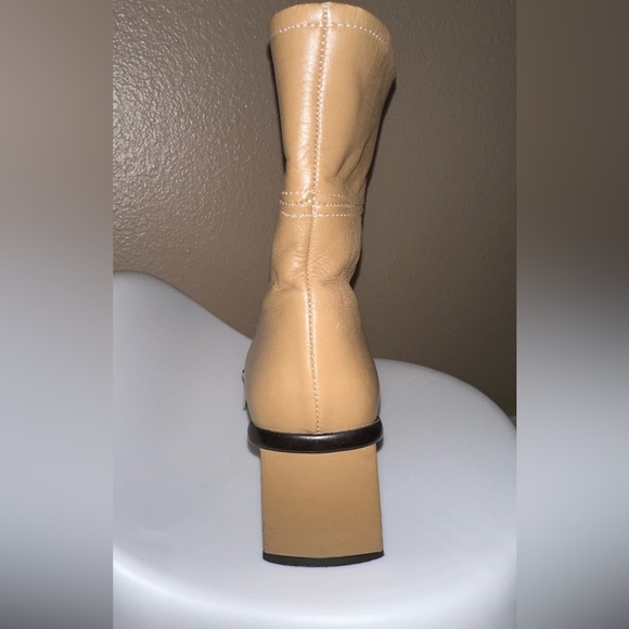 Goffredo Fantini Italy Tan Leather Zip Low Calf Boots Women Sz 36 EU (Sz 6 USA) - Picture 13 of 15